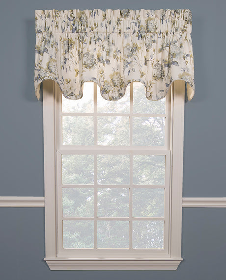 Abigail Lined Scalloped Valance - Porcelain