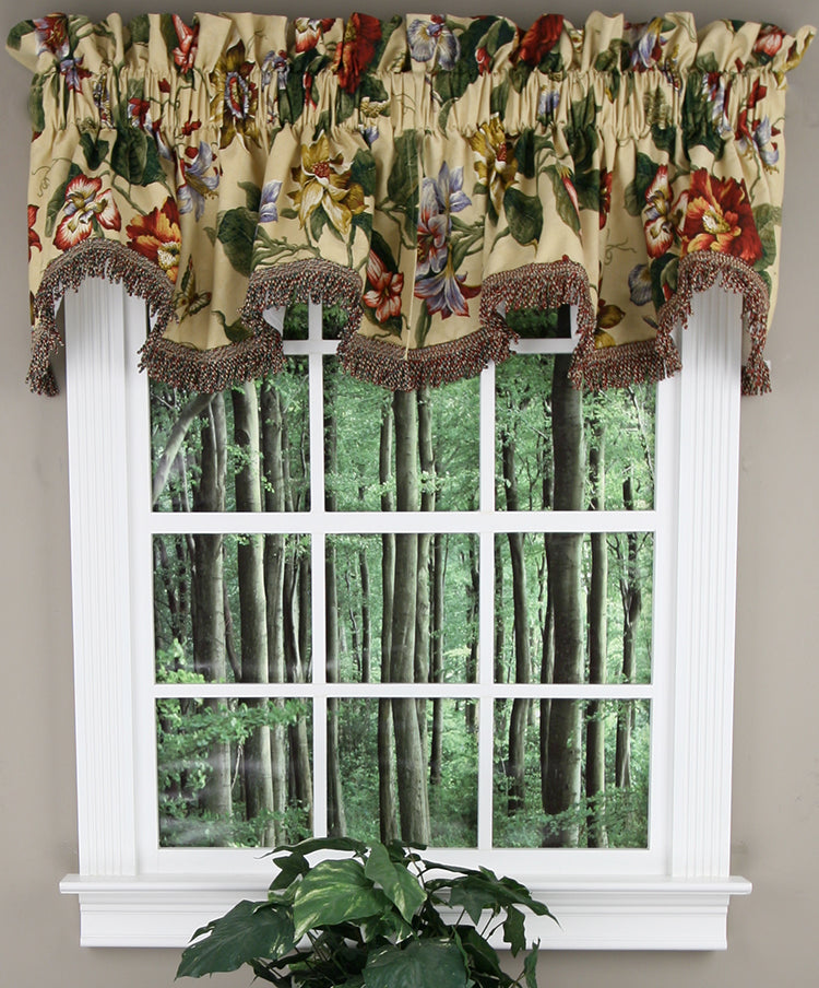 Waverly - Laurel Springs Lined Scalloped Valance - Multi - Kitchen ...