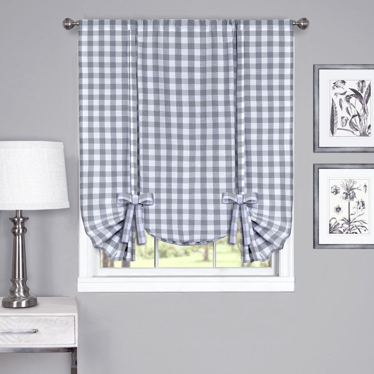 Buffalo Check Country Tie-Up Valance