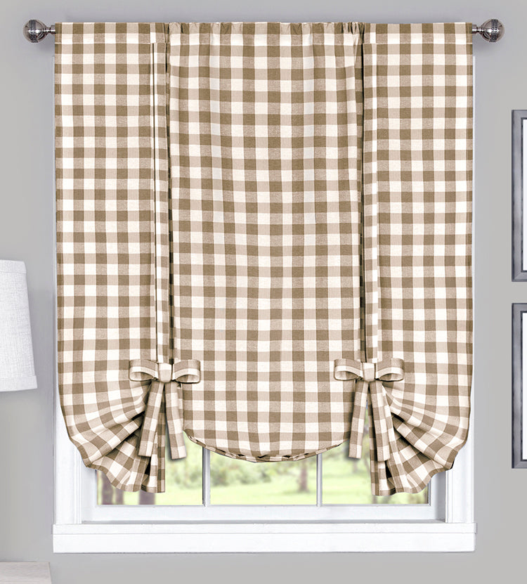 Buffalo Check Country Tie-Up Valance