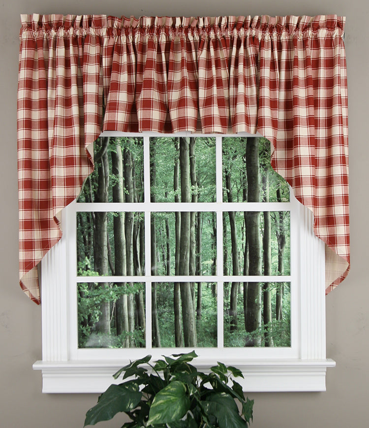 Country curtains retailer plaid check two pairs.