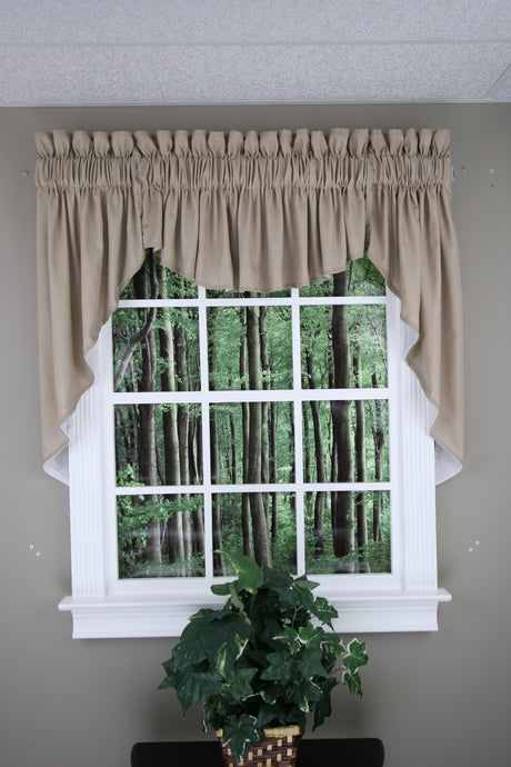 Emery 36"L Three Piece Lined Swag Curtain Set