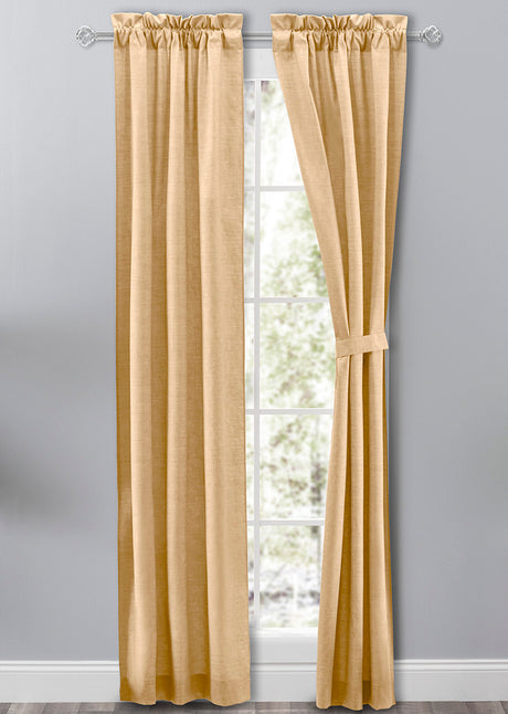 Lisa Solid, 56"W X 84"L Tailored Curtain Pair