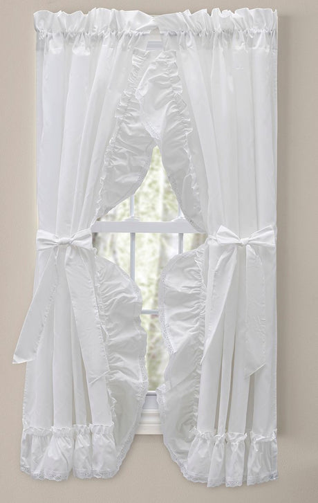 Madelyn, 100"W X 63"L Ruffled Victorian Priscilla Curtains