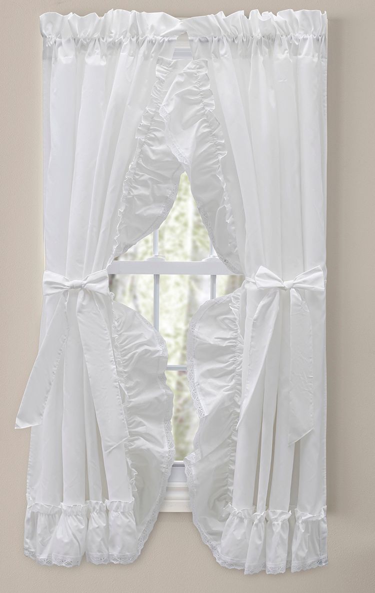 Madelyn, 100"W X 72"L Ruffled Victorian Priscilla Curtains