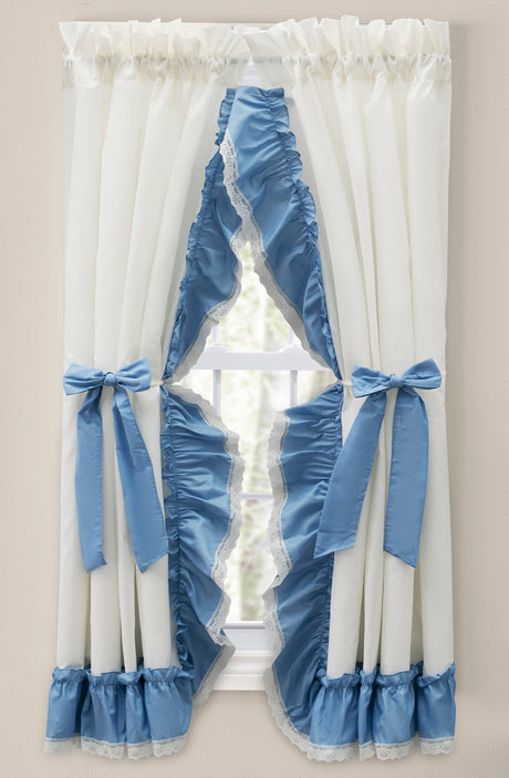 Madelyn, 100"W X 72"L Ruffled Victorian Priscilla Curtains
