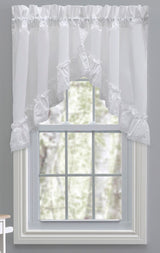 Madelyn, 82"W X 38"L Ruffled Victorian Priscilla Swag Pair