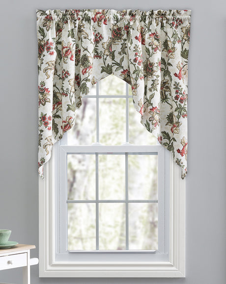 Madison Floral, 56"W X 36"L Tailored Swag Pair