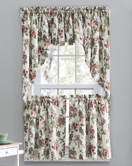 Madison Floral, 56"W X 36"L Curtain Tier Pair