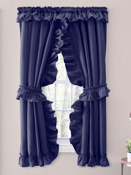 Stacey Priscilla Country Curtain Set w/Ties