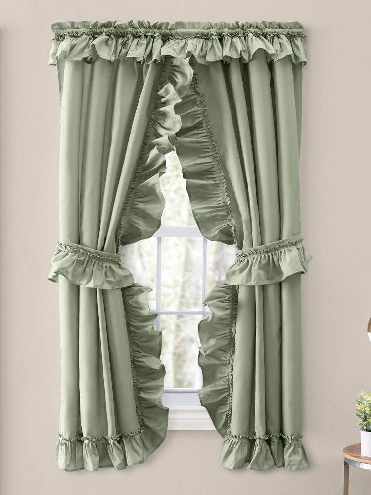 Stacey Priscilla Country Curtain Set w/Ties