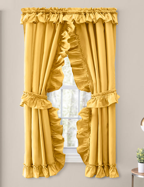 Stacey Priscilla Country Curtain Set w/Ties