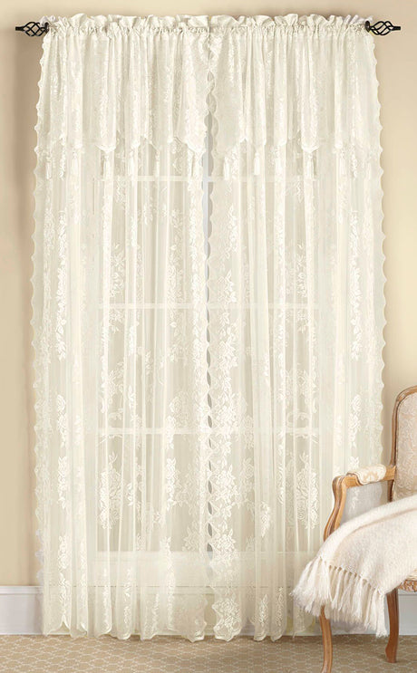 Carly Lace Curtain With Attached Valance