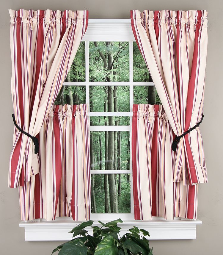 Concord Stripe Curtain Tier Pair - Close Out