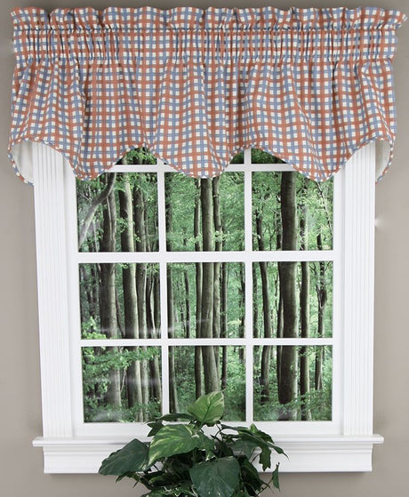 Charlestown Check Lined Scalloped Valance