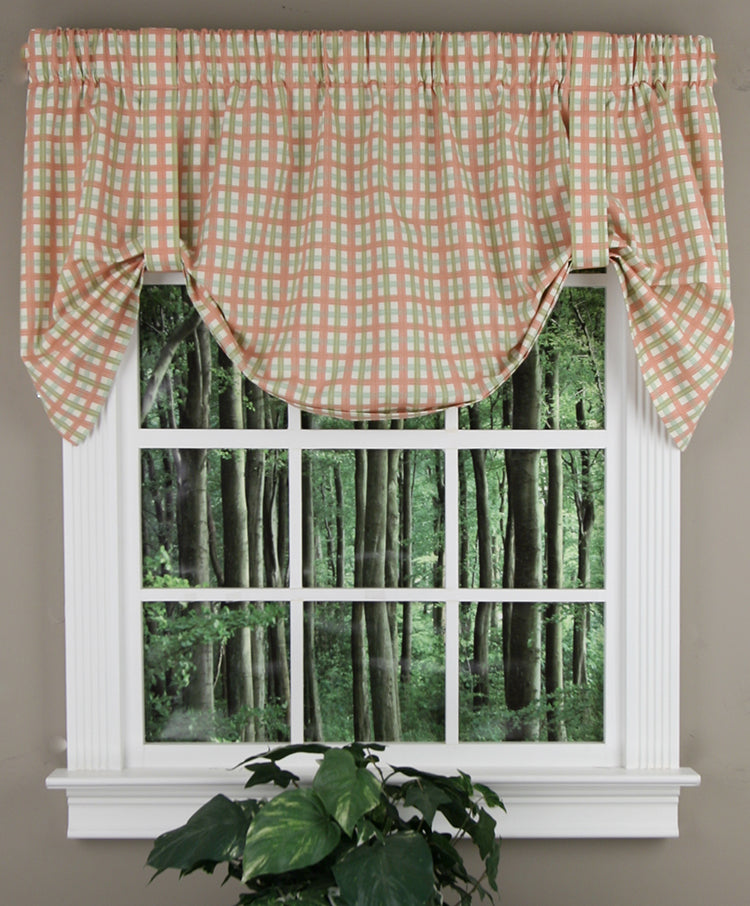 Charlestown Check Tie-Up Valance