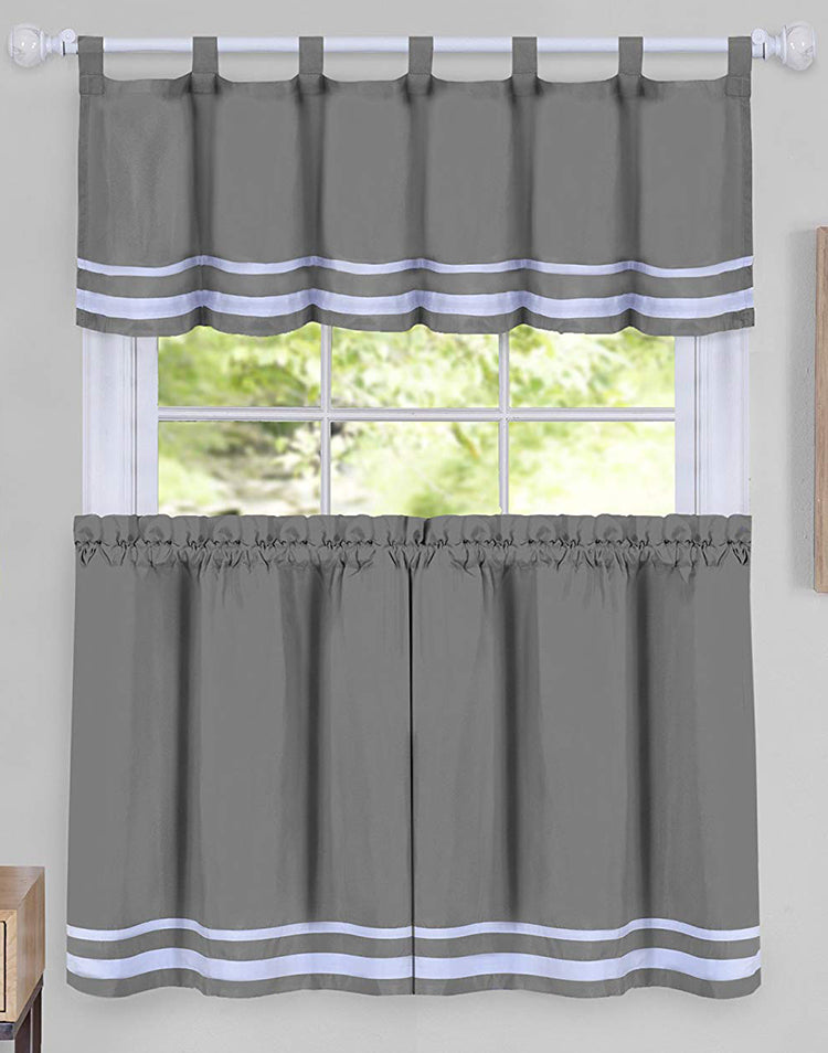 Dakota Valance & Tier Kitchen Curtain Set