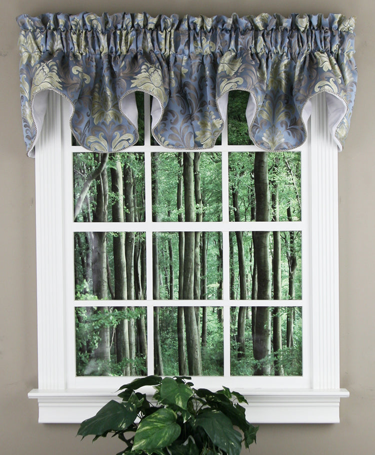 Doris Lined Scalloped Valance with Cording