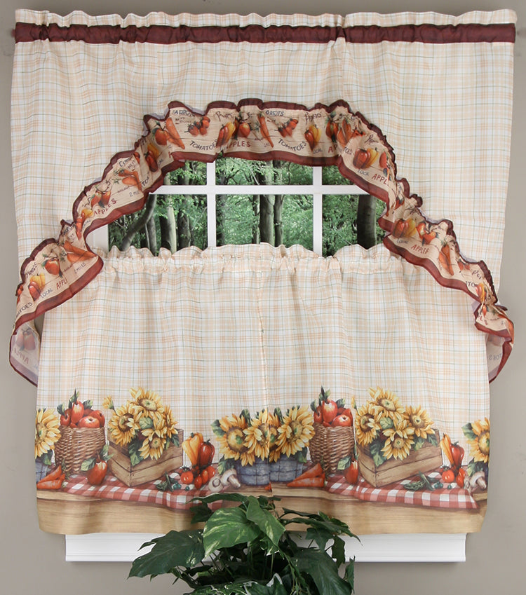 Farmers Market Complete Kitchen Curtain Set