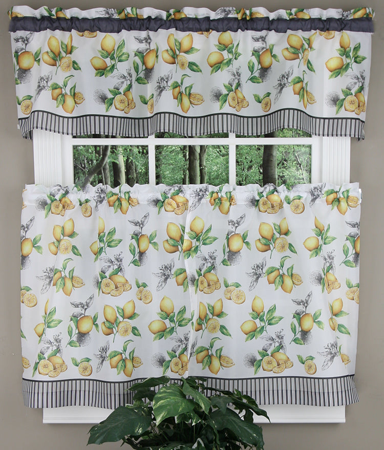 Lemon Drop Complete Kitchen Curtain Set