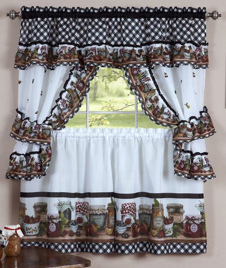 Mason Jars Complete Kitchen Curtain Set