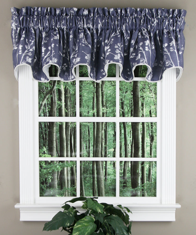 Meadow Lined Scalloped Valance - Ellis Curtains – Swags Galore