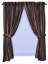 Montego Stripe, 82"W X 84"L, Tailored Pair with Ties