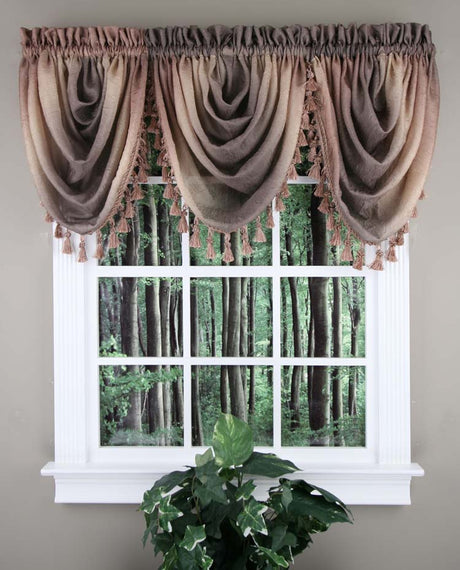 Ombre Waterfall Valance with Tassel