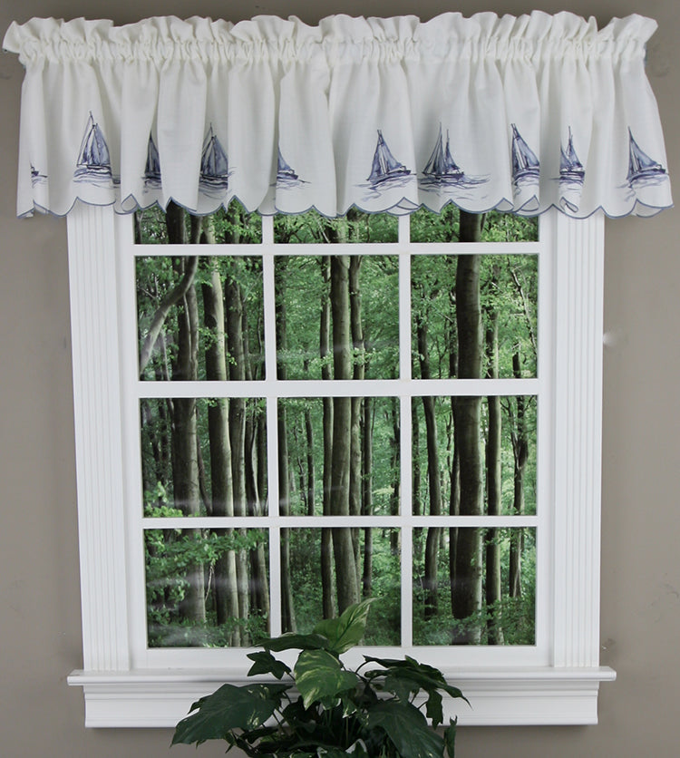 Sailboat Embroidered Insert Valance