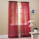 Solid Bright Voile Sheer Curtain Panel (Pair)