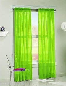 Solid Bright Voile Sheer Curtain Panel (Pair)