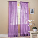 Solid Bright Voile Sheer Curtain Panel (Pair)