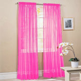 Solid Bright Voile Sheer Curtain Panel (Pair)