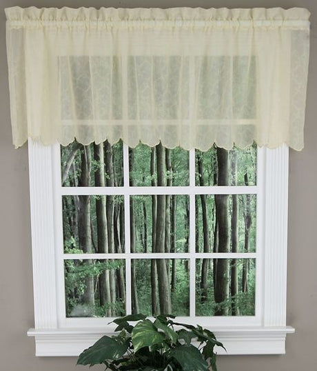 Splendor Embroidered Scalloped Valance - Close Out