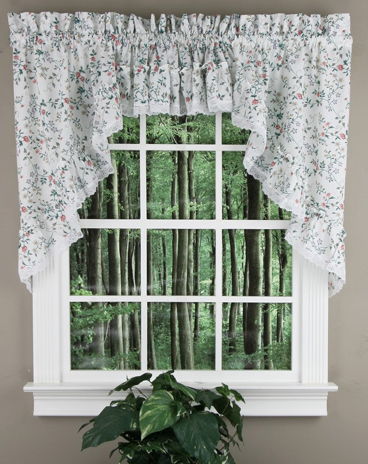 Country Floral Ruffled Valance