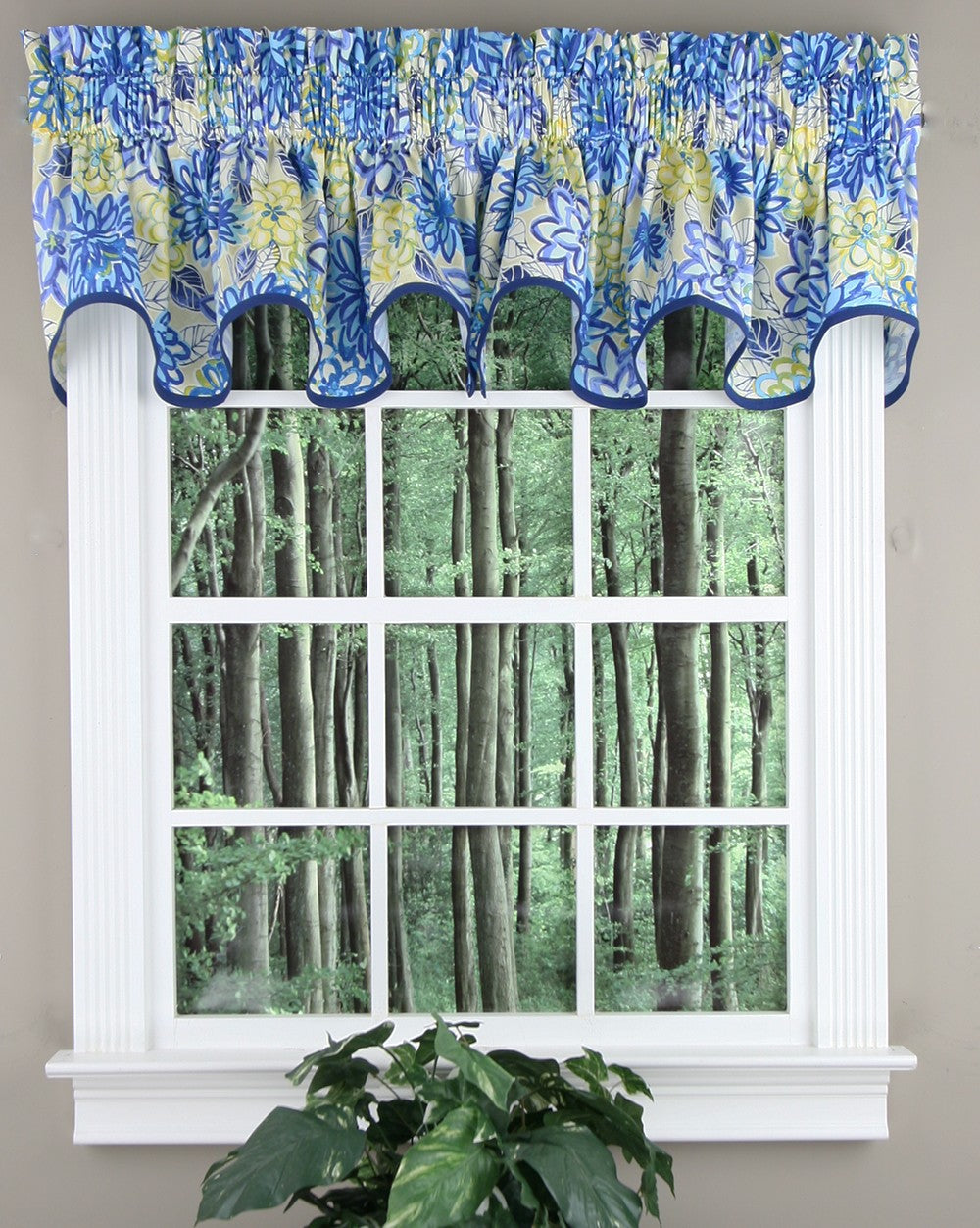 Ellis Curtains - Matisse Wave Valance - Blue – Swags Galore