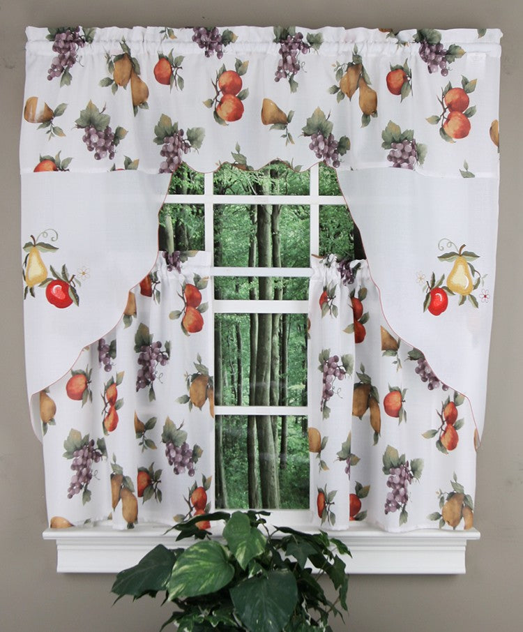 Ambrosia Embellished Complete Kitchen Curtain Set