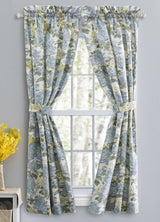 Hydrangea, 68"W X 72"L Tailored Curtain Pair With Tiebacks