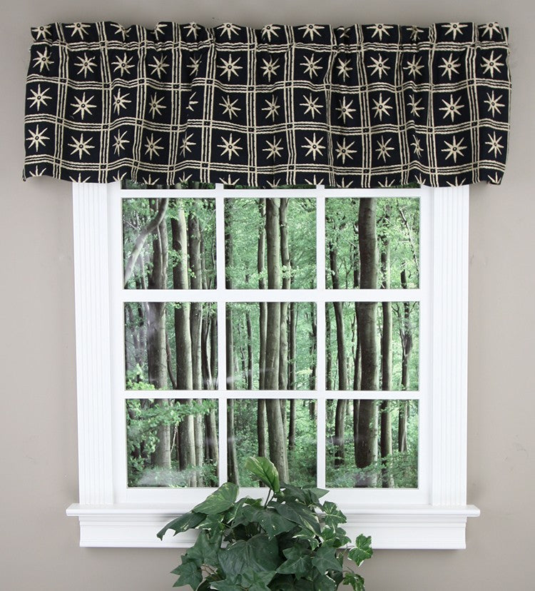 Park Designs - Windsor Star Lined Curtain Valance - Indigo – Swags Galore