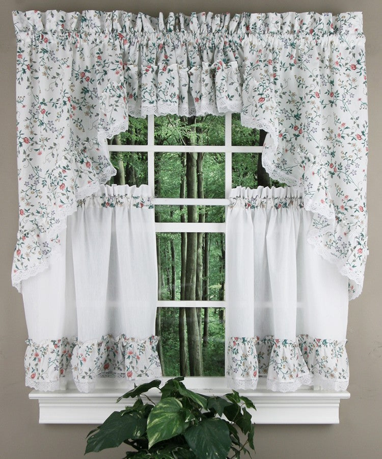 Country Floral Ruffled Valance