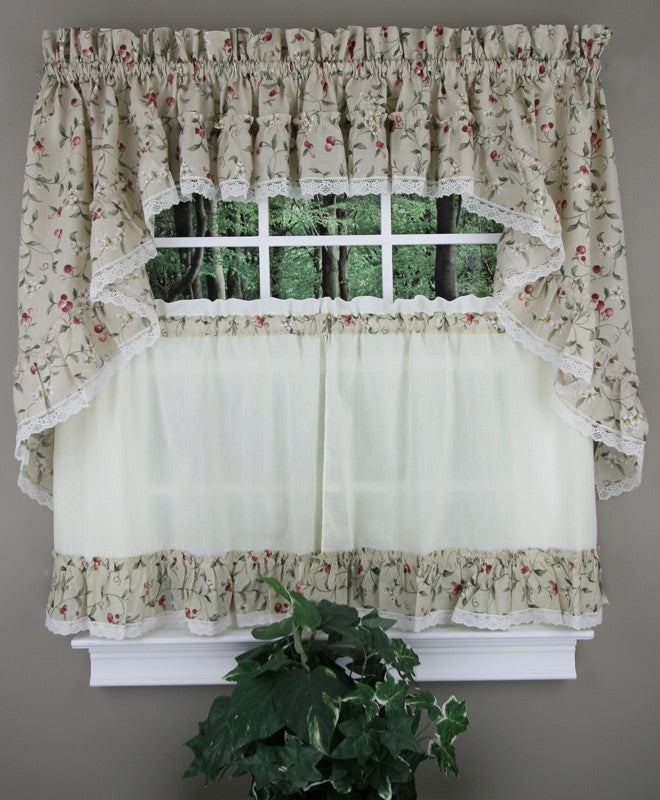 Cherries Ruffled Valance