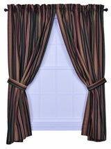 Montego Stripe, 82"W X 84"L, Tailored Pair with Ties