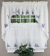 Sailboat Embroidered Insert Valance