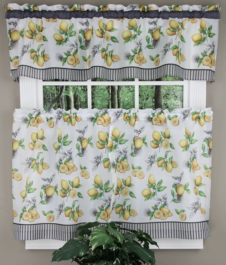 Lemon Drop Complete Kitchen Curtain Set