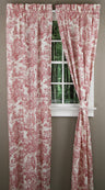 Victoria Park Toile, 68"W X 84"L Country Style Curtain Pair