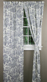 Victoria Park Toile, 68"W X 84"L Country Style Curtain Pair